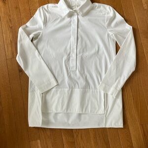 COS White Pima Cotton Pop Over Shirt with Collar size 2